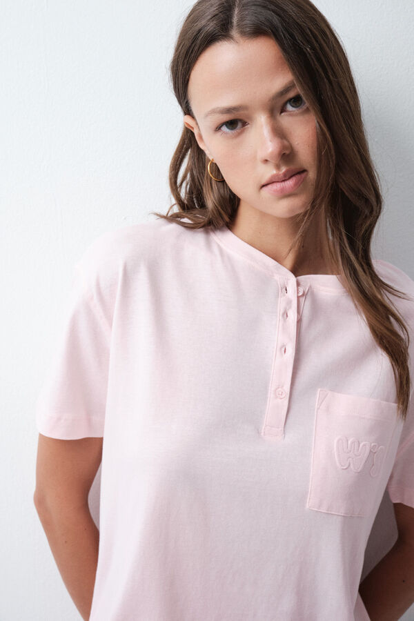 Women'secret Playera de algod&oacute;n rosa rosa
