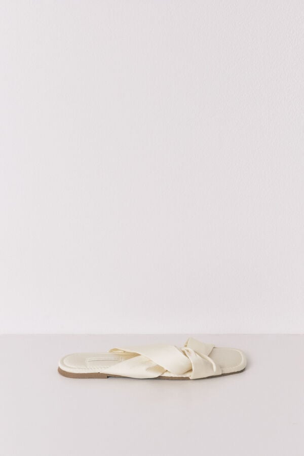 Women'secret Pantuflas satén nudo amarillas amarillo