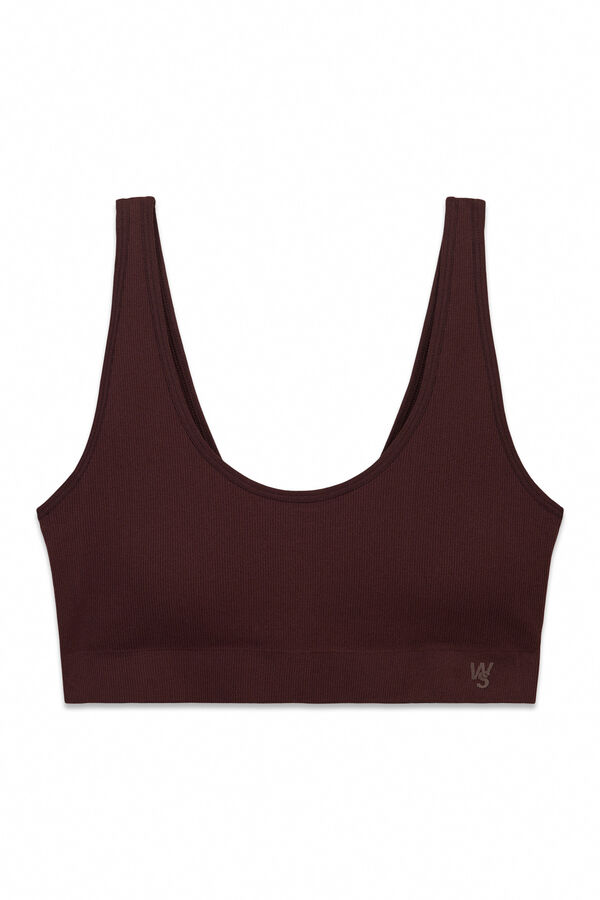 Women'secret Top liso sin costuras vino p&uacute;rpura
