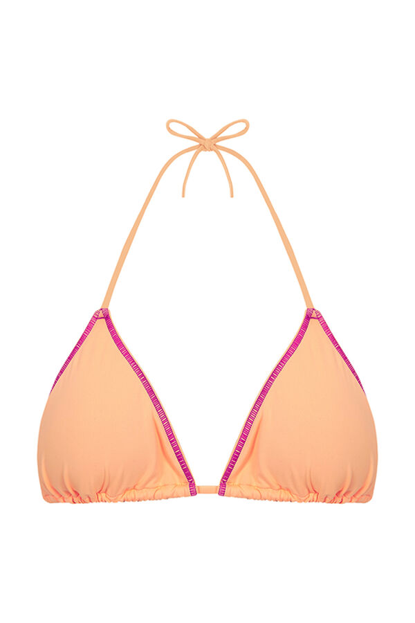 Womensecret Top de bikini triangular con cortina naranja naranja