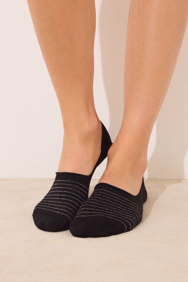 Womensecret Pack 3 calcetines invisibles algodón negro negro