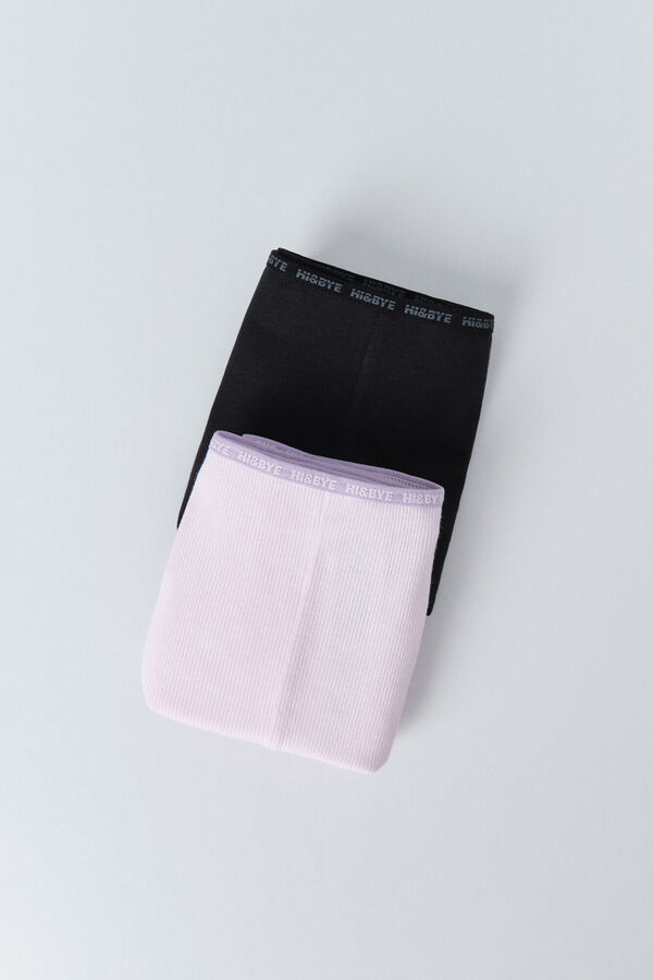 HI&BYE Pack de 2 panties bóxer negros y rosas negro