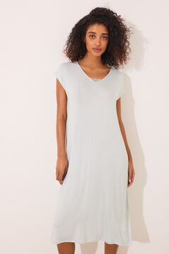 Womensecret Camisón midi de viscosa a rayas verde