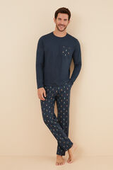 Womensecret Pijama larga hombre 100% algodón Cascanueces azul