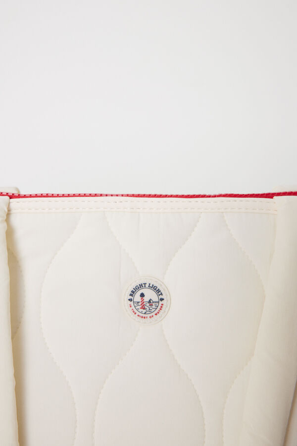 Womensecret Bolsa blanca nylon acolchado marfil