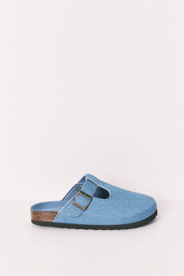 Women'secret Zapatillas BIO cerradas de denim azul azul