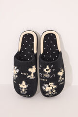 Womensecret Pantuflas para casa negras de Snoppy negro