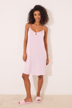 Womensecret Camisón corto de viscosa rosa rosa