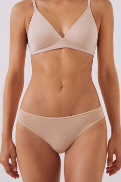 Womensecret Pack 3 tangas de algodón nude