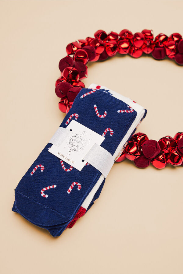 Womensecret Pack 3 calcetines algodón Navidad estampado