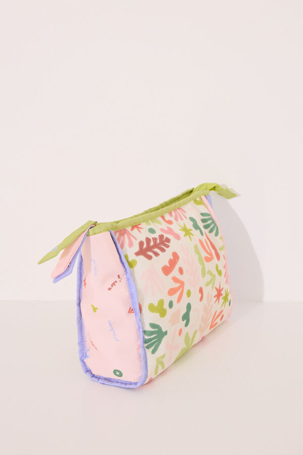 Womensecret Neceser mediano con hojas multicolor estampado