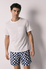 Women'secret Traje de ba&ntilde;o para hombre estampado a cuadros y Looney Tunes azul