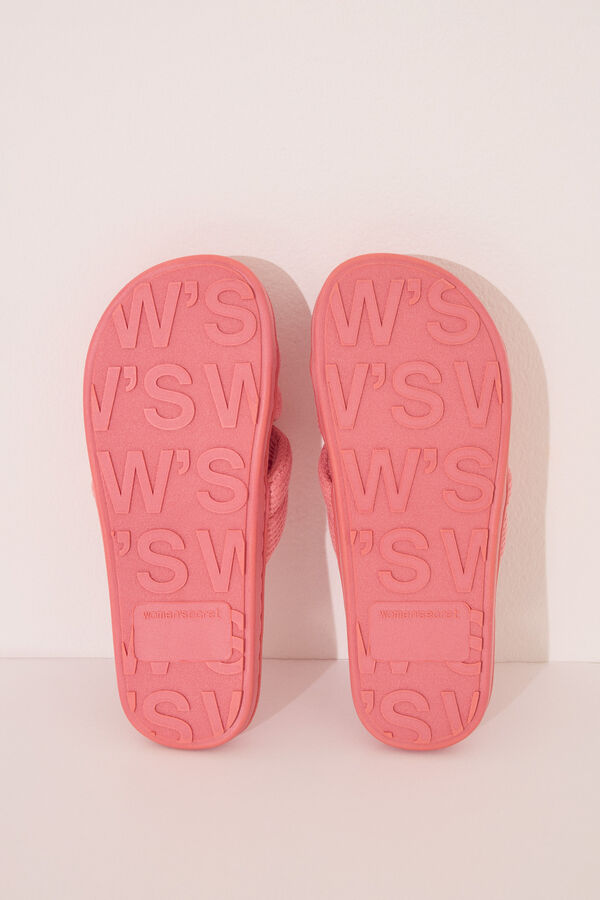 Womensecret Pantuflas para casa con relleno rosas de Snoopy rosa