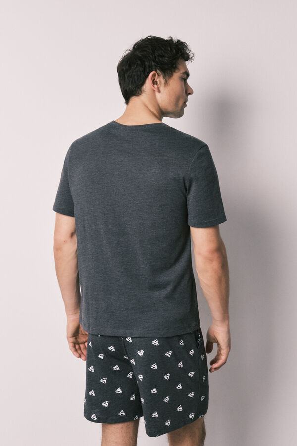 Women'secret Pijama de hombre corta de algod&oacute;n Superman gris