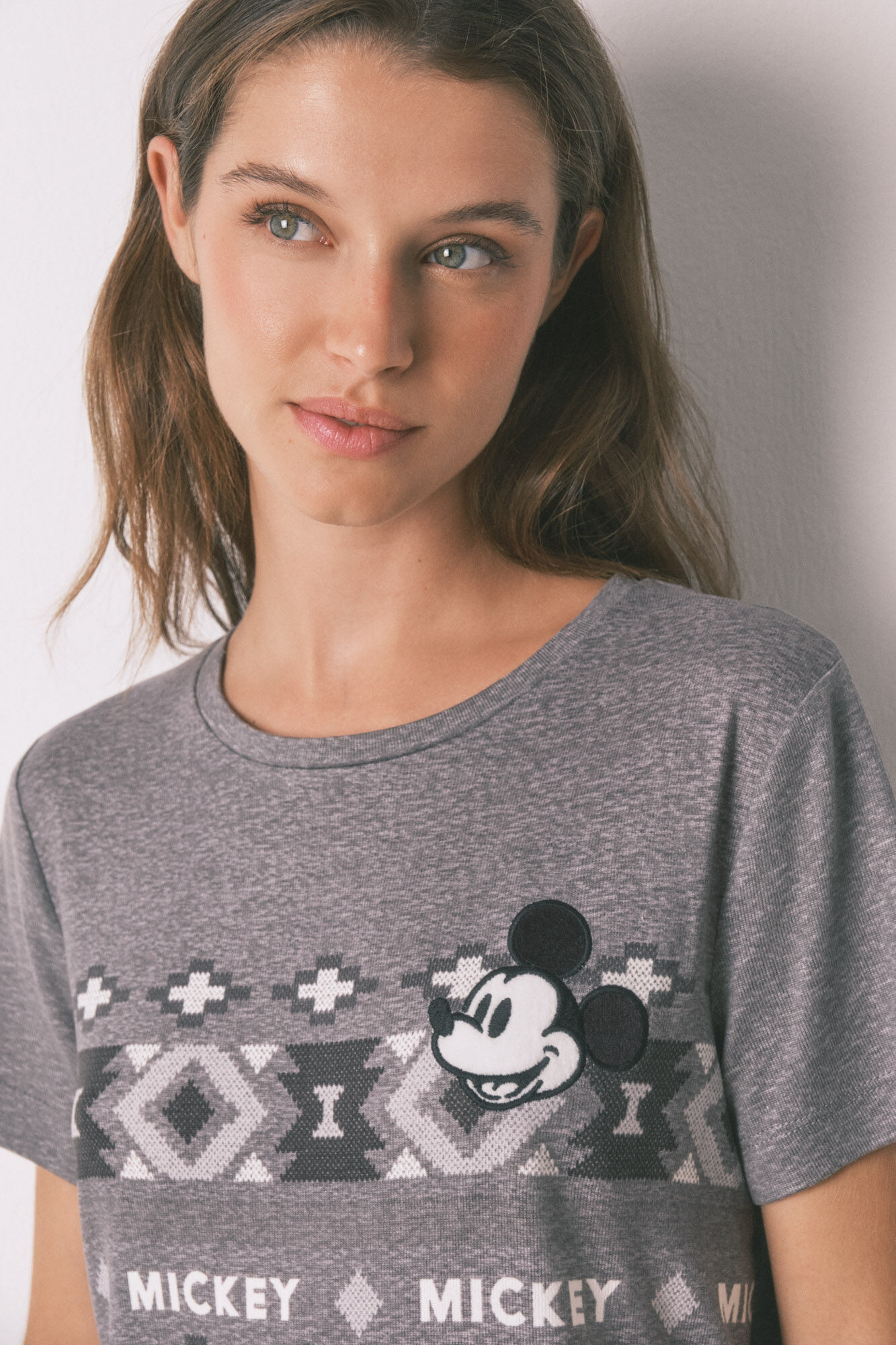 Women'secret Pijama larga de manga corta de Mickey