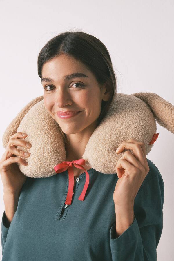 Women'secret Cojín de viaje con forma de perro café