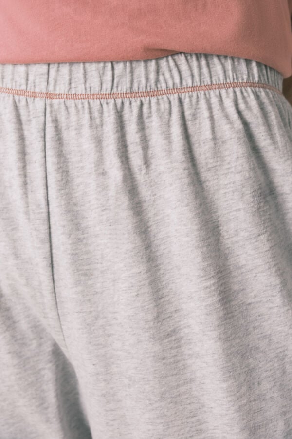 Women'secret Pijama larga 100% algodón rosa Pingu rosa