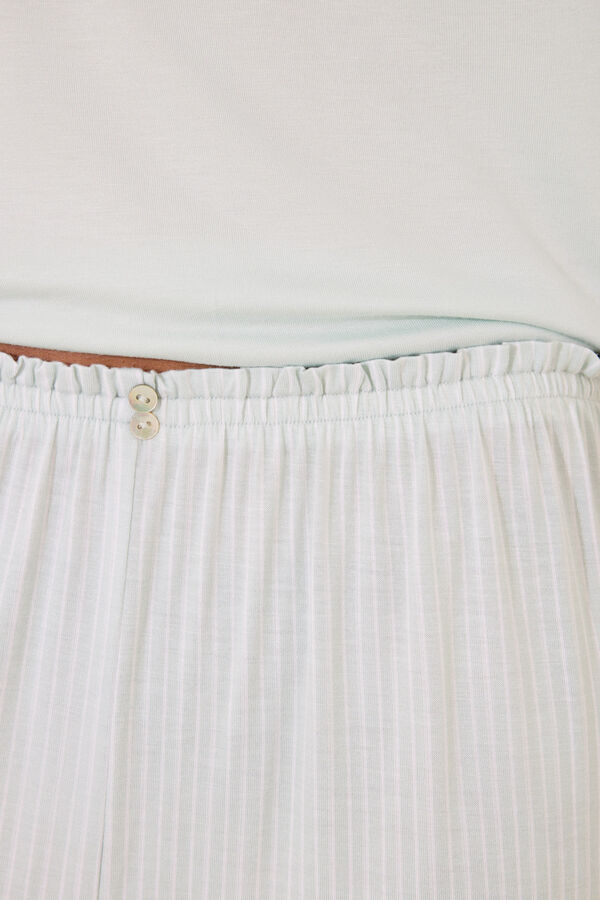 Womensecret Pijama capri de viscosa a rayas verde