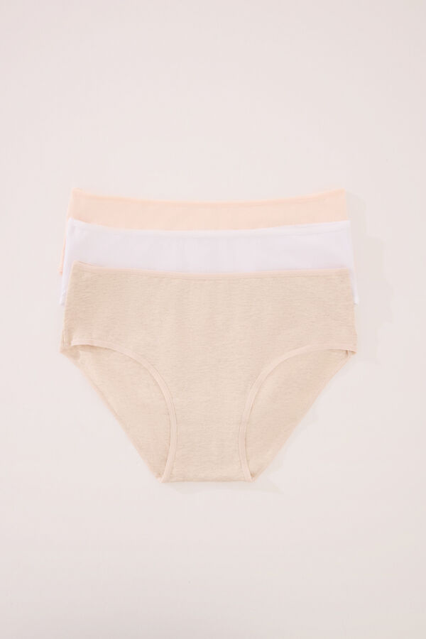 Womensecret Pack de 3 panties culotte de algodón orgánico blanco