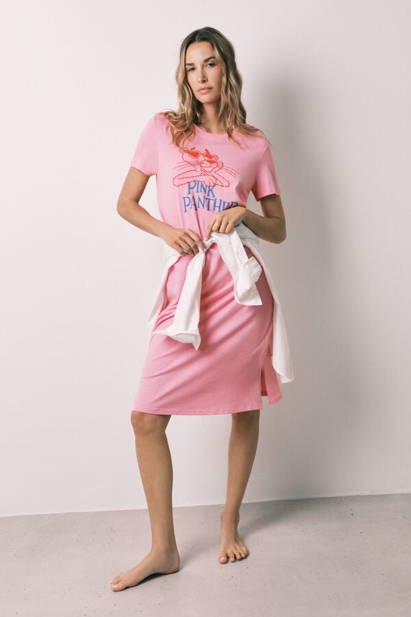 Women'secret Camis&oacute;n de algod&oacute;n Pantera Rosa rosa