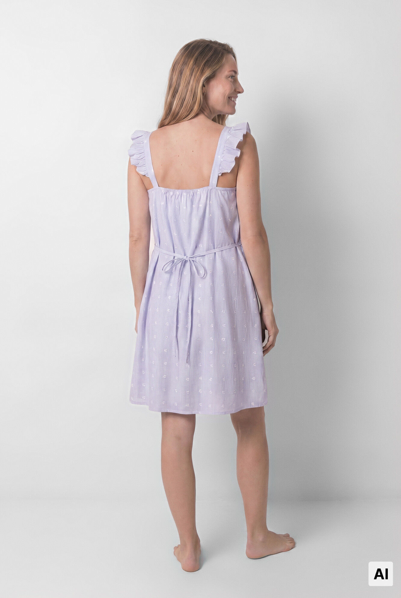 Women'secret Camis&oacute;n maternity de tirantes con volante de algod&oacute;n azul