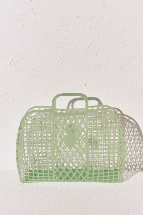 Women'secret Bolsa mediana jelly efecto de red verde verde