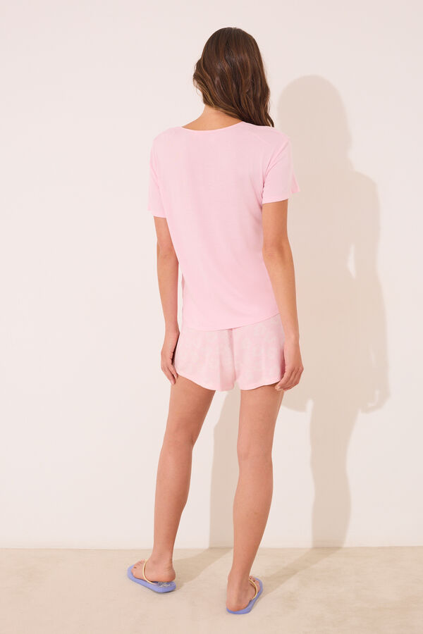 Womensecret Pijama corta rosa de Lilo y Stitch rosa