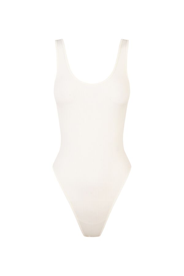 HI&BYE Body sin costuras de canal&eacute; beige marfil