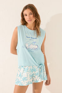 Womensecret Pijama corta verde de Garfield verde