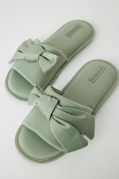 Womensecret Pantuflas satén lazo verde verde