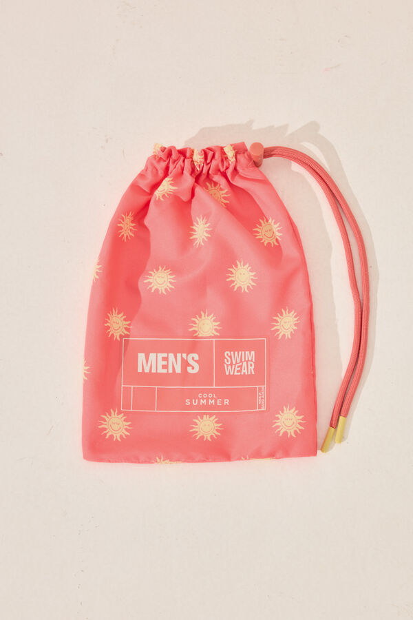 Womensecret Traje de baño para hombre con estampado de emoticonos coral