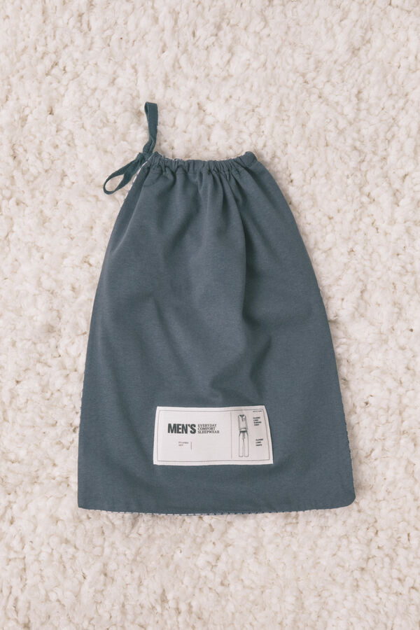 Women'secret Pijama larga de hombre, 100% algod&oacute;n, cuadros verdes verde