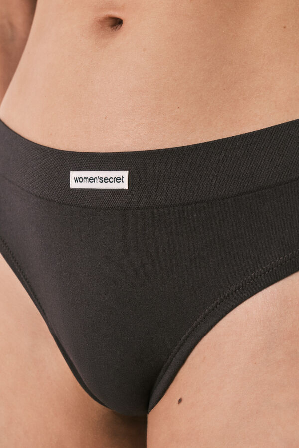 Women'secret Tanga sin costuras marr&oacute;n caf&eacute;