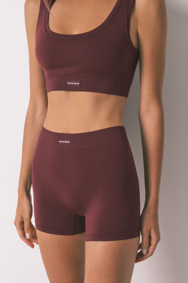 Women'secret Pantalón sin costuras granate púrpura