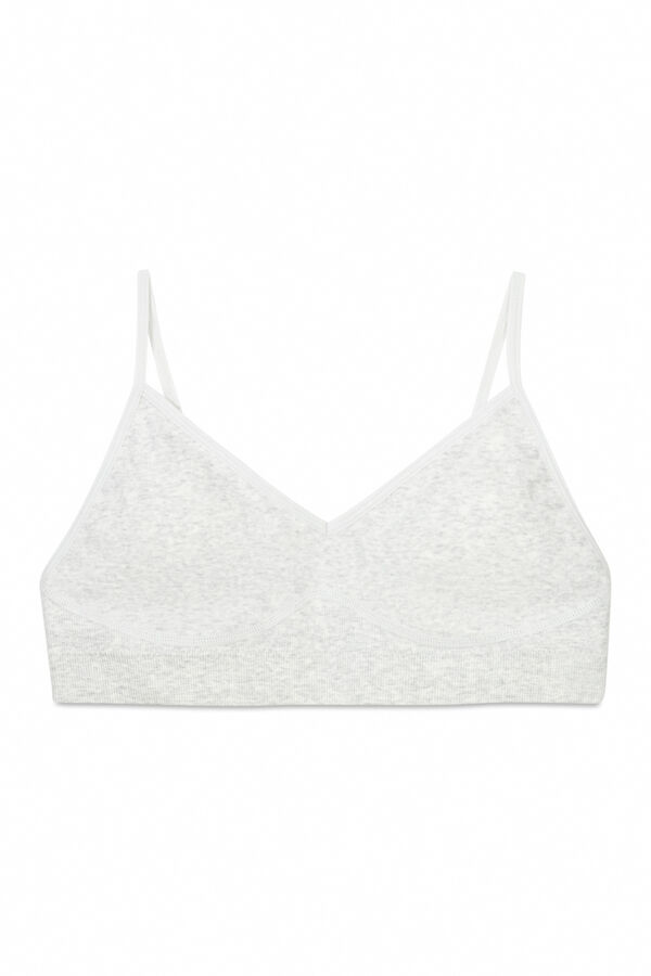 Womensecret Sujetador top relleno gris copas extraíbles gris