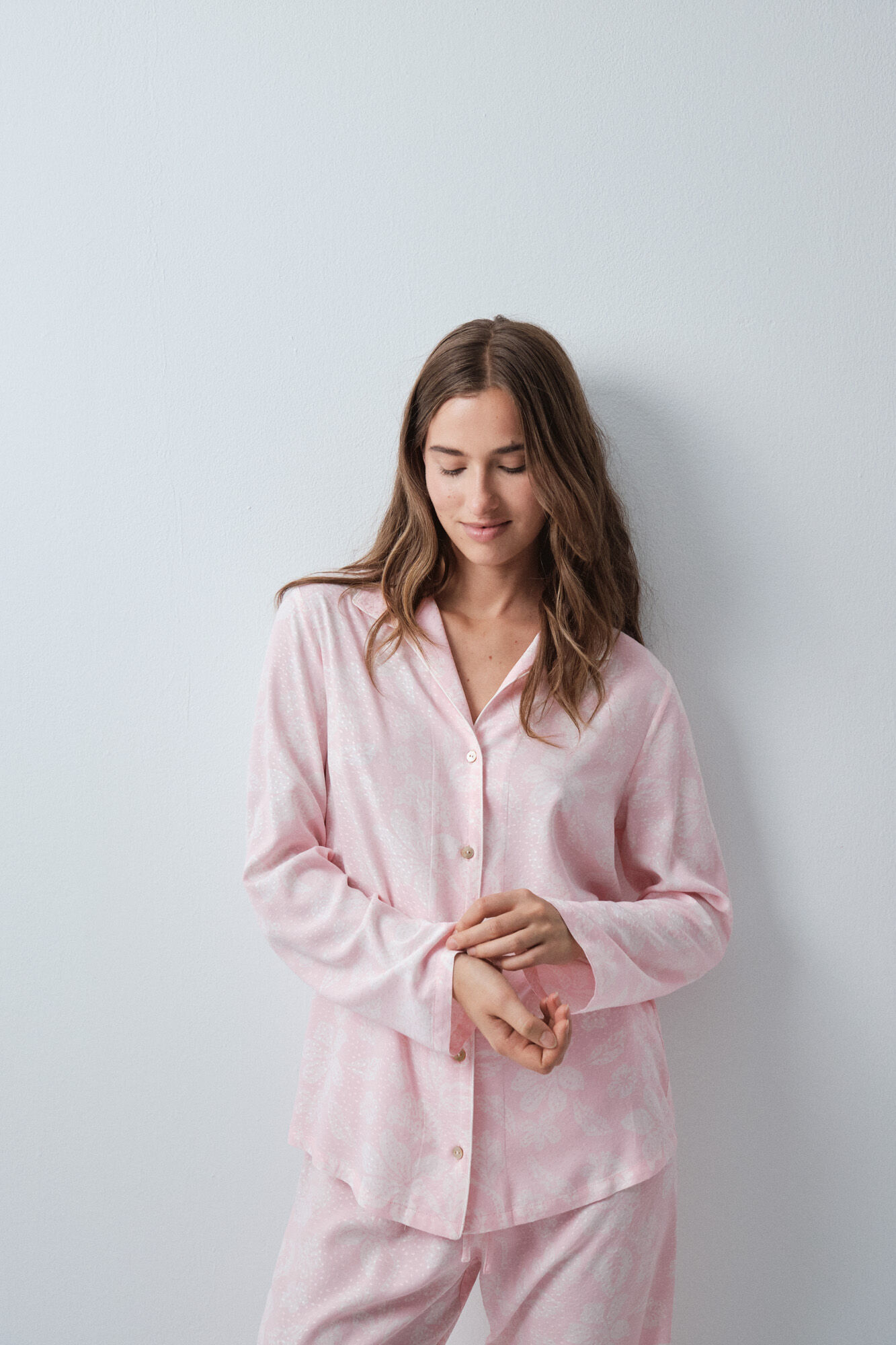 Women'secret Pijama larga camisera estampado floral bicolor