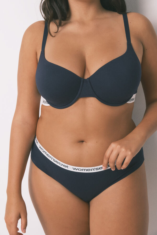 Women'secret Pack de panties clásica de algodón con logo azul azul