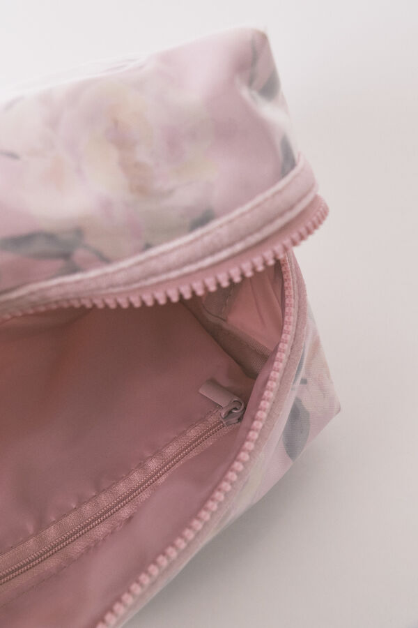 Womensecret Neceser con estampado de flores rosa mediano rosa
