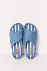 Women'secret Zapatillas de casa de mezclilla a rayas azul