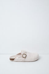 Women'secret Pantunflas zueco borreguito marfil