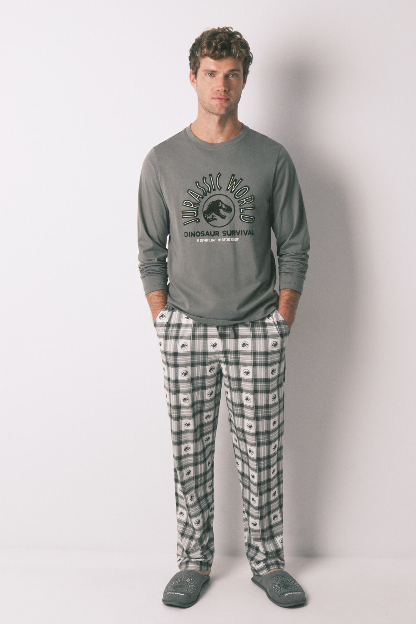 Women'secret Pijama larga para hombre "Jurassic World" 100 % algod&oacute;n