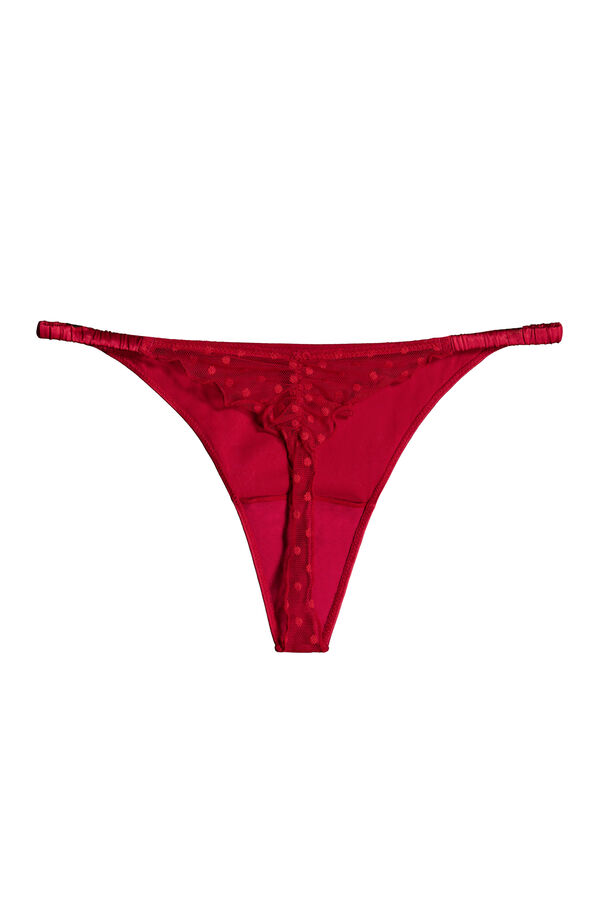 Womensecret Tanga satén plumetí rojo rojo