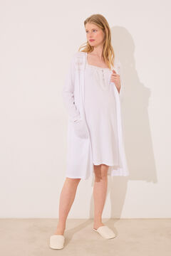 Womensecret Bata midi " premamá " blanca marfil