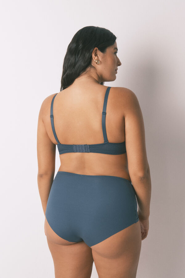 Women'secret Panty alta clásica de microfibra verde verde