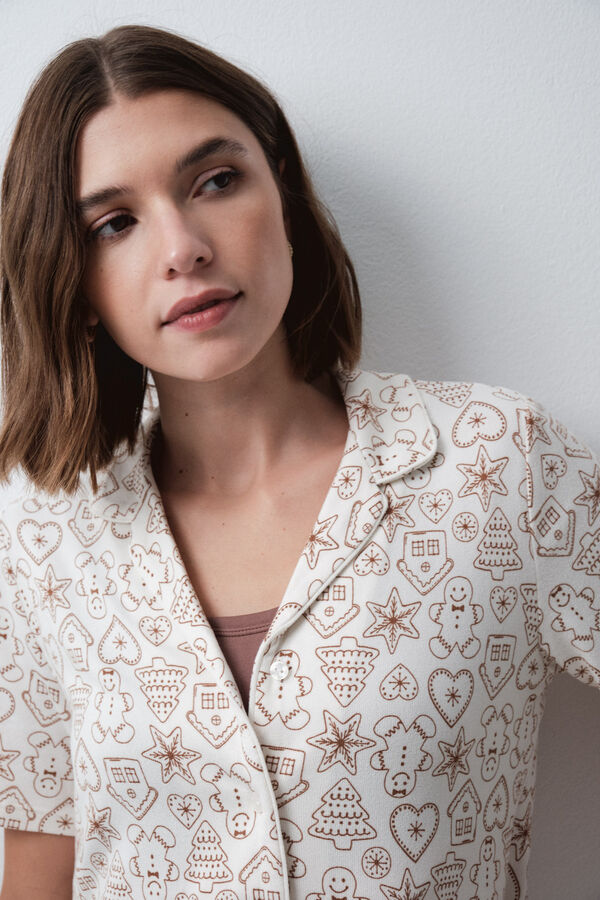 Women'secret Pijama camisera Capri navide&ntilde;a estampado