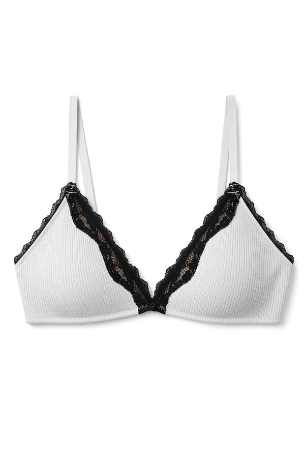Women'secret Brasier triangular de algod&oacute;n gris NATURAL gris