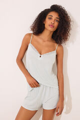 Womensecret Pijama corta de viscosa de rayas verdes verde
