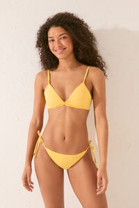 Womensecret Panty de bikini clásica con tirantes amarillas amarillo