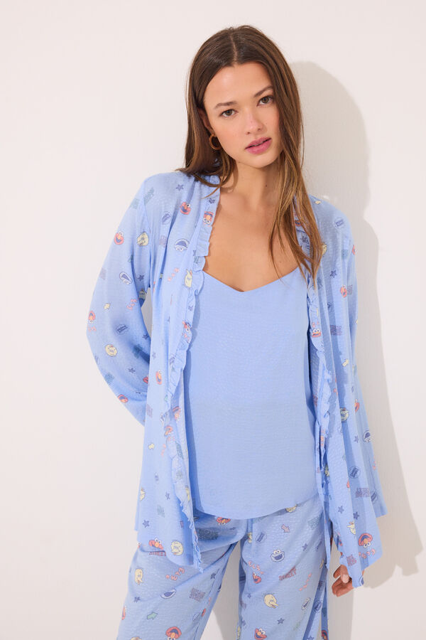 Womensecret Conjunto pijama larga "Barrio Sésamo" azul
