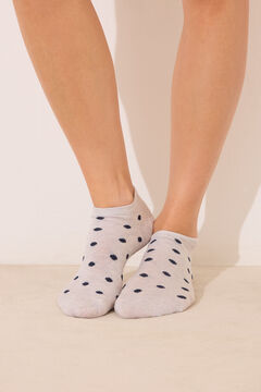 Womensecret Pack de 3 calcetines short con lunares y rayas estampado